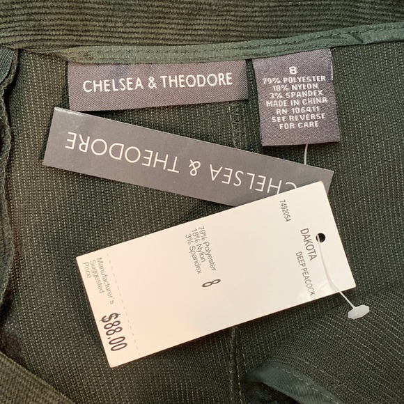 NWT - Chelsea & Theodore Retro Dark Olive/Forest Green Corduroy A-Line Skirt, 8 - Picture 11 of 12